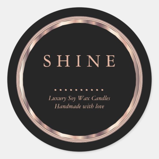 Metallic Roos Gold- en zwarte labels (Voorkant)