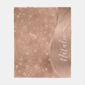 Metallic Roos Gold Glitter - op maat gemaakt Fleece Deken (Voorkant)