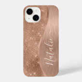 Metallic Roos Gold Glitter - op maat gemaakt iPhone Hoesje (Achterkant)