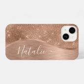 Metallic Roos Gold Glitter - op maat gemaakt iPhone Hoesje (Achterkant horizontaal)
