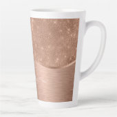 Metallic Roos Gold Glitter - op maat gemaakt Latte Mok (Rechts)