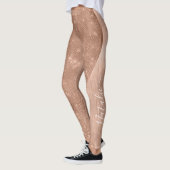 Metallic Roos Gold Glitter - op maat gemaakt Leggings (Links)