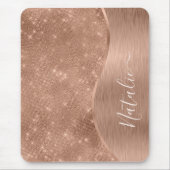 Metallic Roos Gold Glitter - op maat gemaakt Muismat (Voorkant)