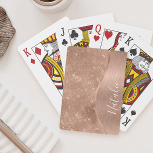 Metallic Roos Gold Glitter - op maat gemaakt Pokerkaarten