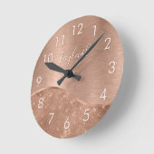 Metallic Roos Gold Glitter - op maat gemaakt Ronde Klok (Hoek)