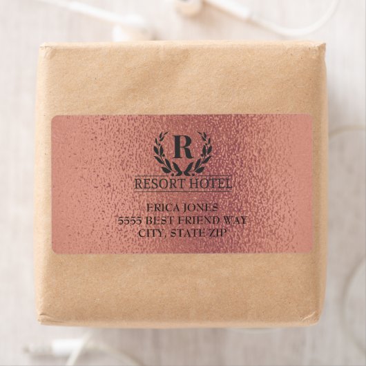 Metallic Roos Gold Pink voegt Logo en achtergrond Etiket (Insitu)