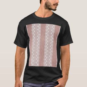 Metallic roos gouden, gebroken witte kanttextuur. t-shirt