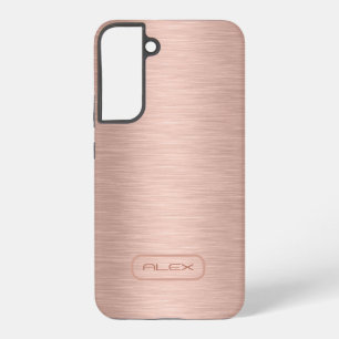 Metallic roos-gouden textuur, aangepaste monogram samsung galaxy hoesje
