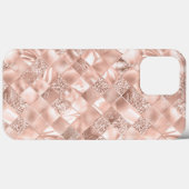 Metallic roze blush chique elegante glitter Case-Mate iPhone case (Achterkant (horizontaal))