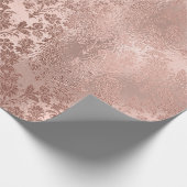 Metallic Roze Goud Poeder Bruids Blush Bloemen Cadeaupapier (Hoek)