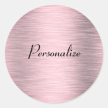 Metallic roze goudkleurige ronde sticker