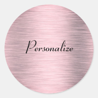 Metallic roze goudkleurige ronde sticker