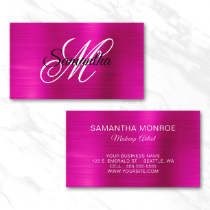 Metallic Roze Hotfoil Fantasie Monogram Visitekaartje
