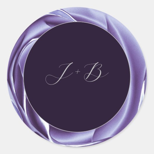 Metallic Roze Paarse Ronde Sticker (Voorkant)