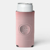 Metallic roze staal gegraveerd monogram (Seltzer Voorkant)