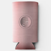Metallic roze staal gegraveerd monogram (Voorkant)