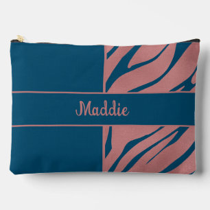 Metallic roze zebra strepen patroon etui