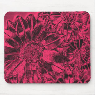 Metallic roze zonnebloemen Mousepad Muismat