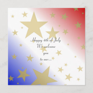 Metallic RWB 4th of Juli Barbeque Party Invitation Kaart