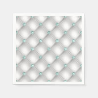 Metallic Satin White Mint Green Bling Glam