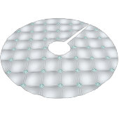 Metallic Satin White Mint Green Bling Kerstboom Rok (Gekanteld)