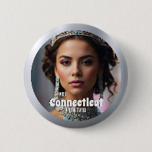 Metallic Shine Pageant Button Pin Aangepaste Foto