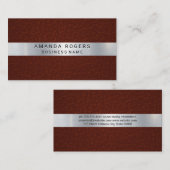 Metallic Shine | Rood leder Visitekaartje (Voorkant / Achterkant)