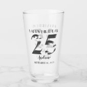 Metallic Silver 25e verjaardag Glas (Voorkant)