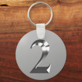 Metallic Silver 2th Wedding Jubileum Sleutelhanger (Achterkant)