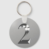 Metallic Silver 2th Wedding Jubileum Sleutelhanger (Achterkant)