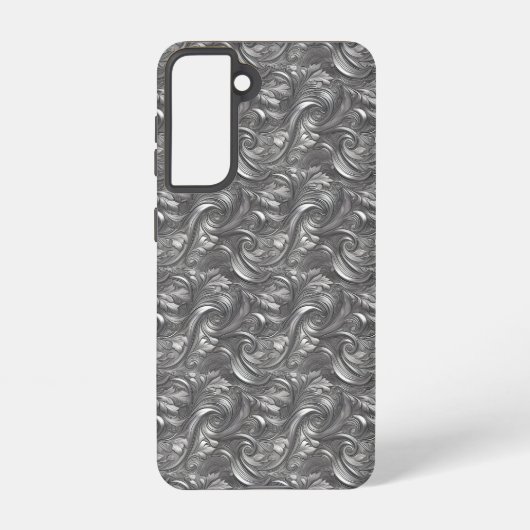 Metallic Silver Abstract Design voor Samsung Galaxy Hoesje (Achterkant)