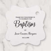 Metallic Silver Baptism Baby Bedankt cadeau Bedankjes Labels (Achterkant)