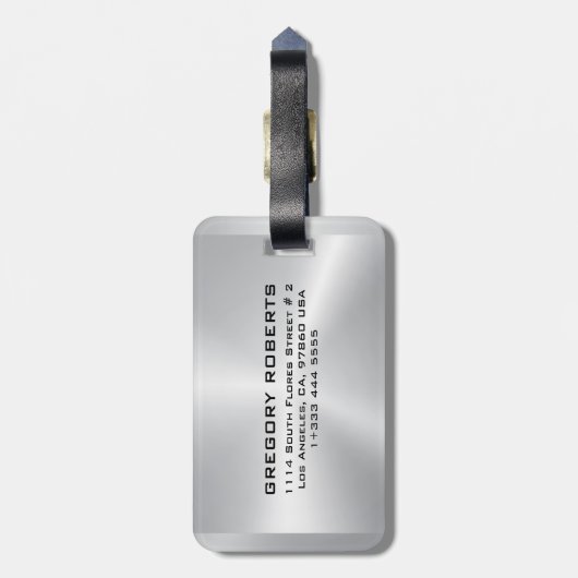 Metallic Silver Black Street Dancer Silhouette Bagagelabel (Achterkant verticaal)