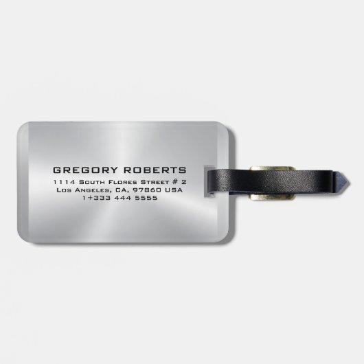 Metallic Silver Black Street Dancer Silhouette Bagagelabel (Achterkant horizontaal)