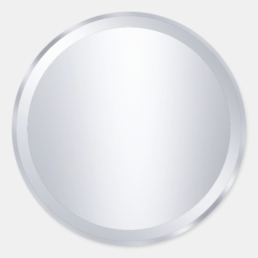 Metallic Silver Blank Custom Sjabloon Tekst toevoe Ronde Sticker (Voorkant)