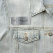 Metallic Silver Custom Logo Office Employee Staff Naamplaatje (In situ)