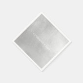 Metallic Silver Custom Names Cocktail Servet (Hoek)