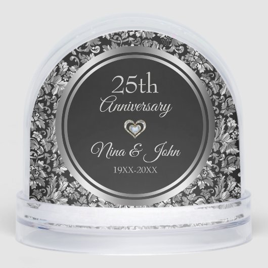 Metallic Silver Damask Wedding Anniversary (Avant)