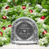 Metallic Silver Damask Wedding Anniversary (Noël)