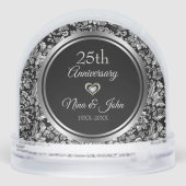 Metallic Silver Damask Wedding Anniversary (Arrière)