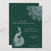 Metallic Silver Emerald Mehndi Indian Kaart (Voorkant / Achterkant)