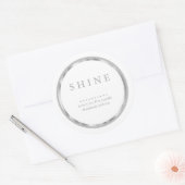 ⭐ Metallic Silver en White Classic Round Sticker (Envelop)