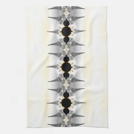 Metallic Silver Fractal Spikes Theedoek (Verticaal)