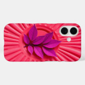 Metallic Silver Fuchsia Hoesje-Mate iPhone Case (Achterkant (horizontaal))