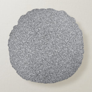 Metallic Silver Glitter Rond Kussen