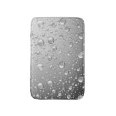 Metallic Silver Grey Abstract Rain Druppels Badmat (Voorkant Verticaal)