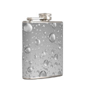 Metallic Silver Grey Abstract Rain Druppels Heupfles (Rechts)