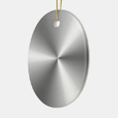 Metallic Silver Keramisch Ornament (Links)