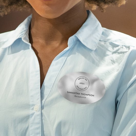 Metallic Silver Logo Hotel Functie Naamplaatje