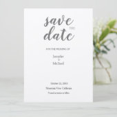 Metallic Silver Minimalist Modern Trendy Save The Date (Staand voorkant)
